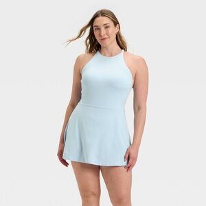 🚨All in Motion Sky Blue Halter Mini Dress